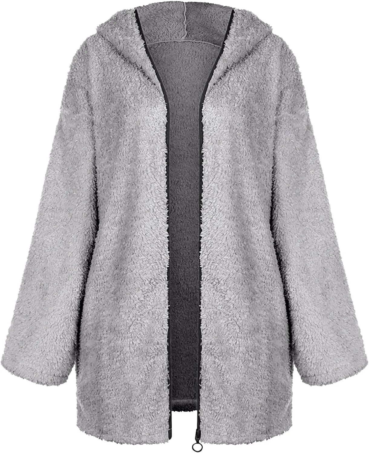 Women's 2023 Fuzzy Fleece Winter Coat Lapel Long Sleeve Teddy Bear Warm Jackets Faux Fur Outwear Sherpa Jacket Cardigan