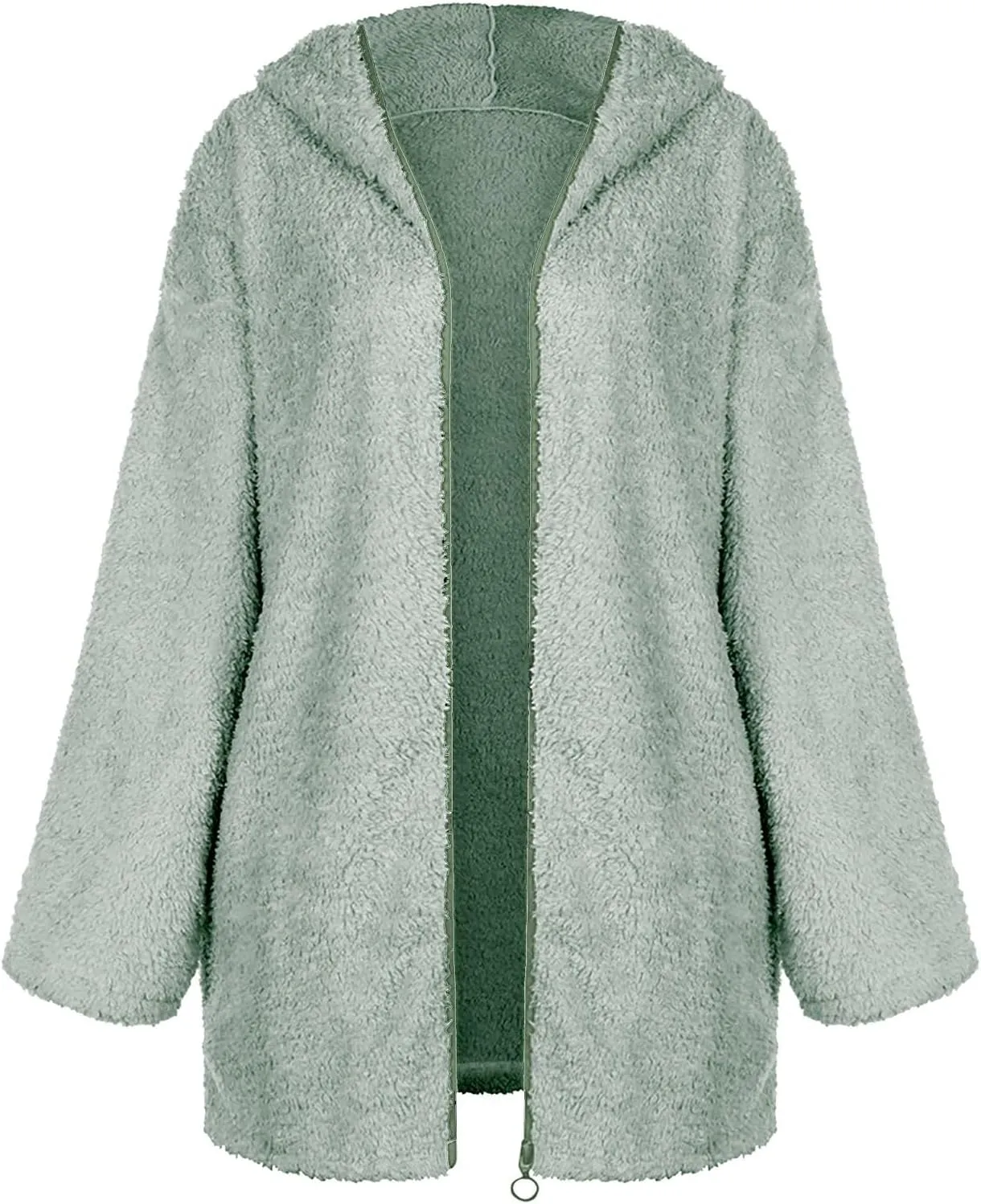 Women's 2023 Fuzzy Fleece Winter Coat Lapel Long Sleeve Teddy Bear Warm Jackets Faux Fur Outwear Sherpa Jacket Cardigan