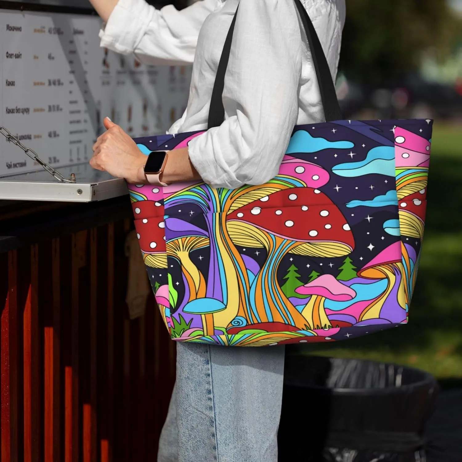 Women's Beach Travel Bags Large Waterproof Tote Bag with Pockets Sandproof Handbag for Beach Gym Vacation