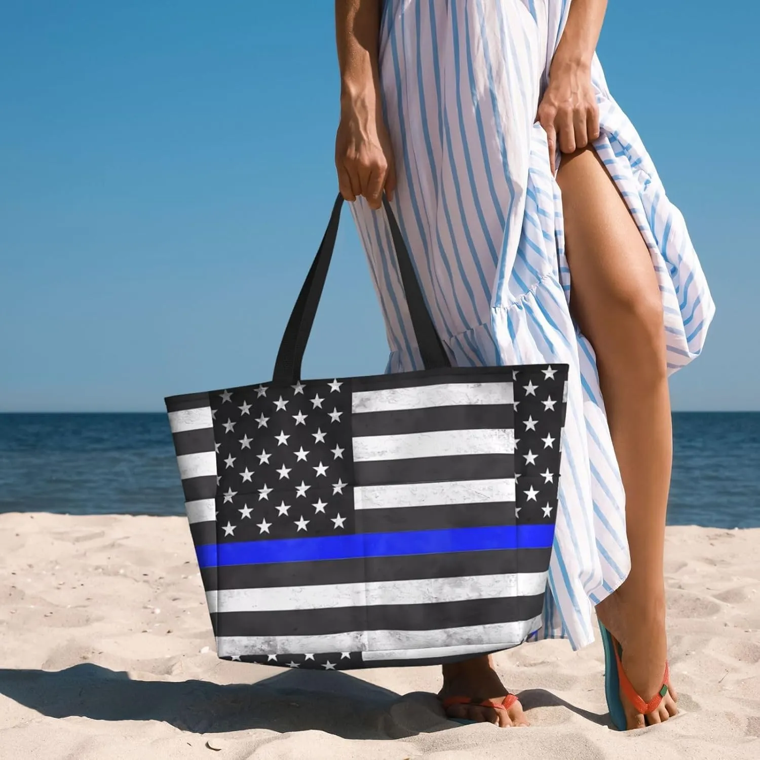 Women's Beach Travel Bags Large Waterproof Tote Bag with Pockets Sandproof Handbag for Beach Gym Vacation