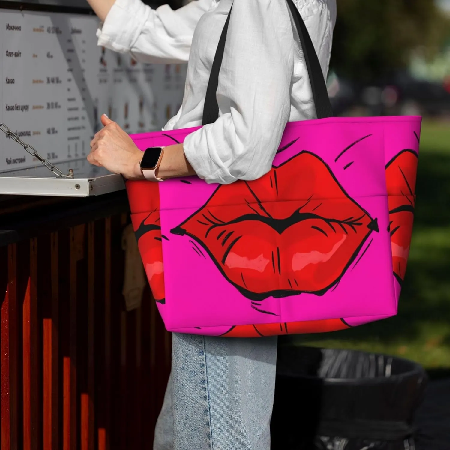 Women's Beach Travel Bags Large Waterproof Tote Bag with Pockets Sandproof Handbag for Beach Gym Vacation