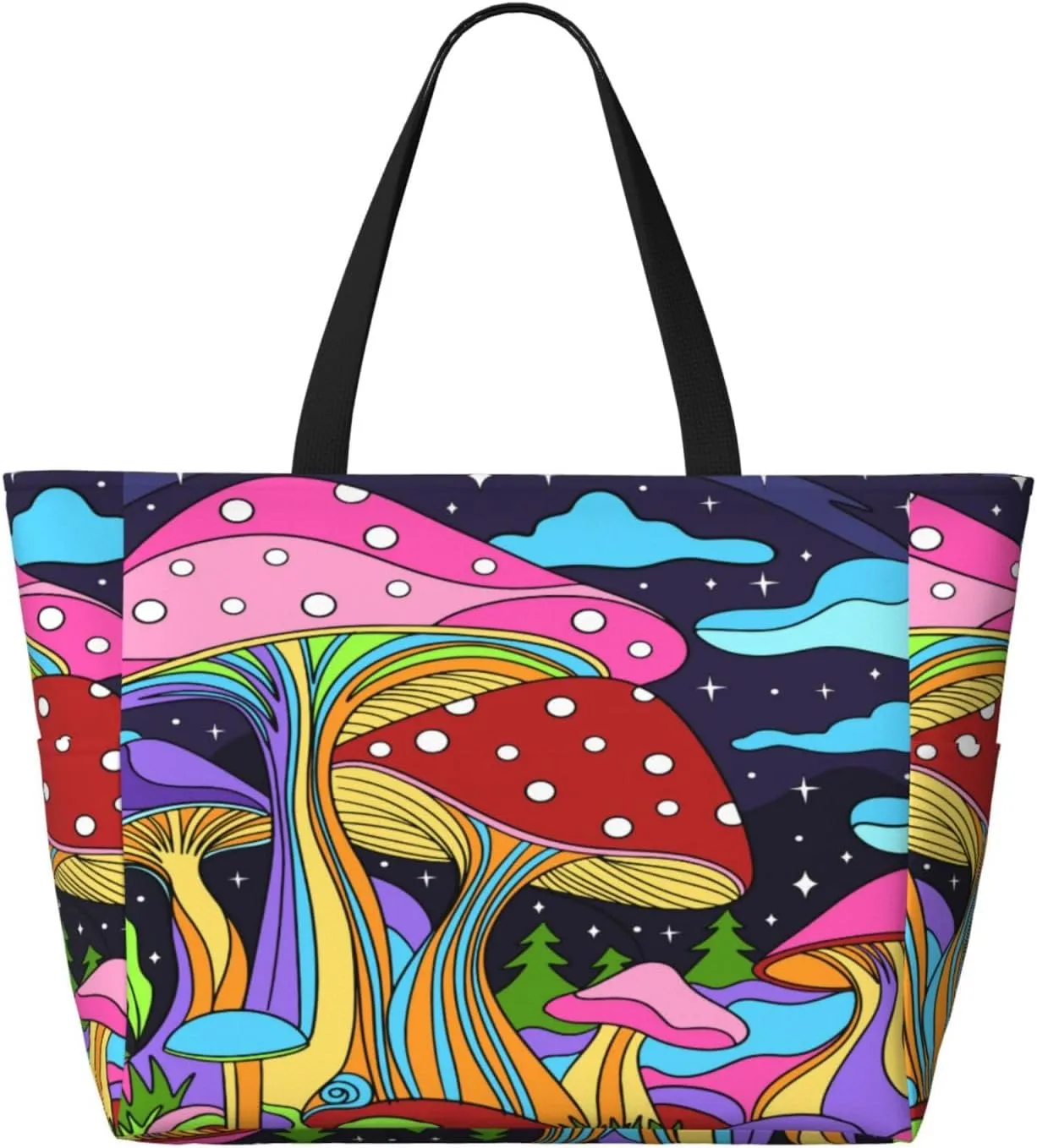 Women's Beach Travel Bags Large Waterproof Tote Bag with Pockets Sandproof Handbag for Beach Gym Vacation