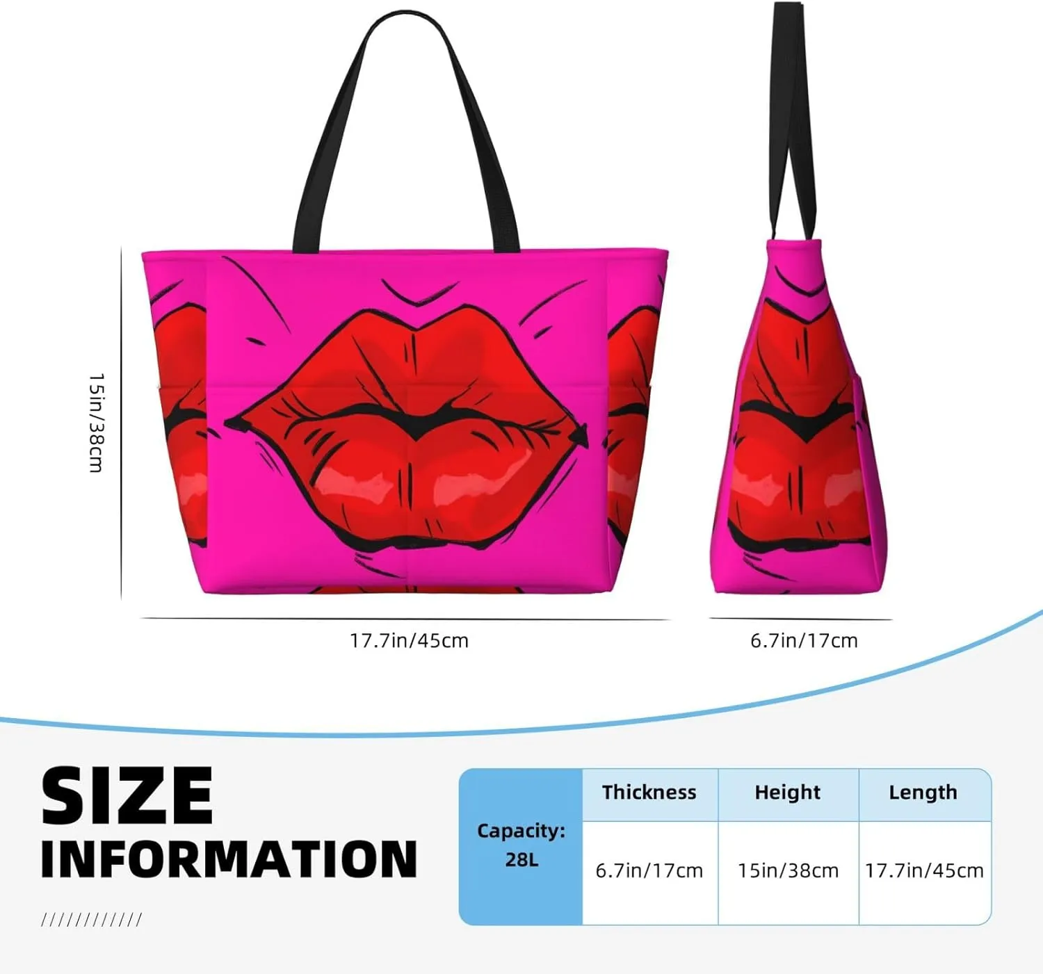 Women's Beach Travel Bags Large Waterproof Tote Bag with Pockets Sandproof Handbag for Beach Gym Vacation