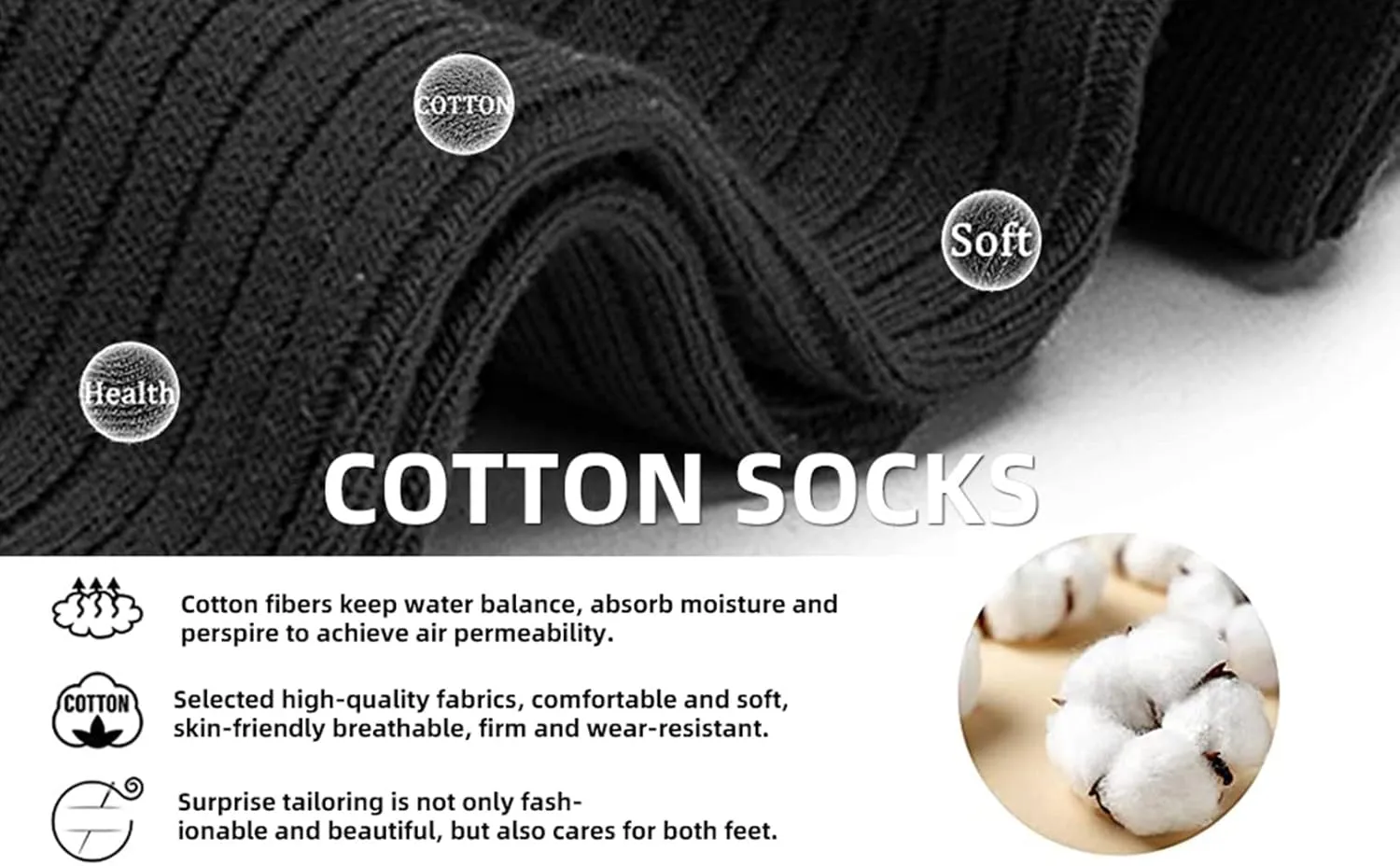 Women's Casual Cotton Crew Sock 3-Pack Basic Pure Color Soft Comfort Socks