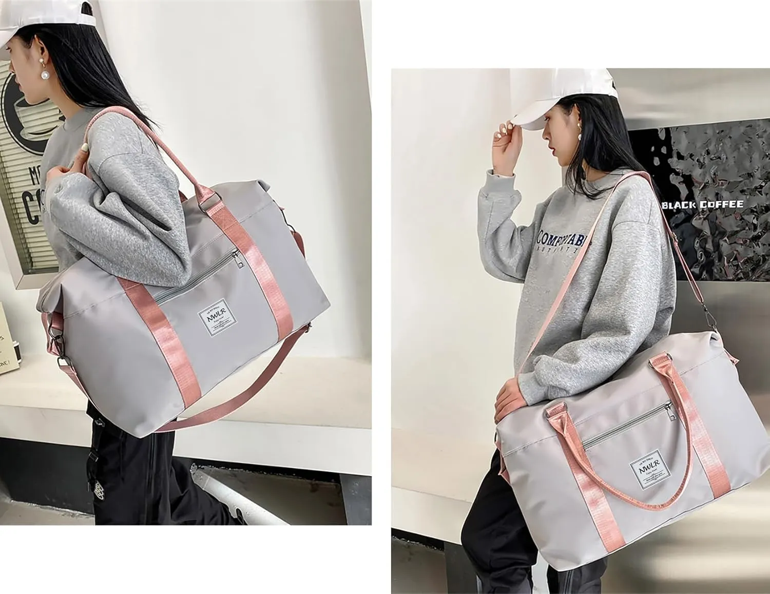 Women's Duffel for Travel, Carry-on for Airplane, Weekender Overnight Bag With Wet Pocket, Waterproof Sports Gym