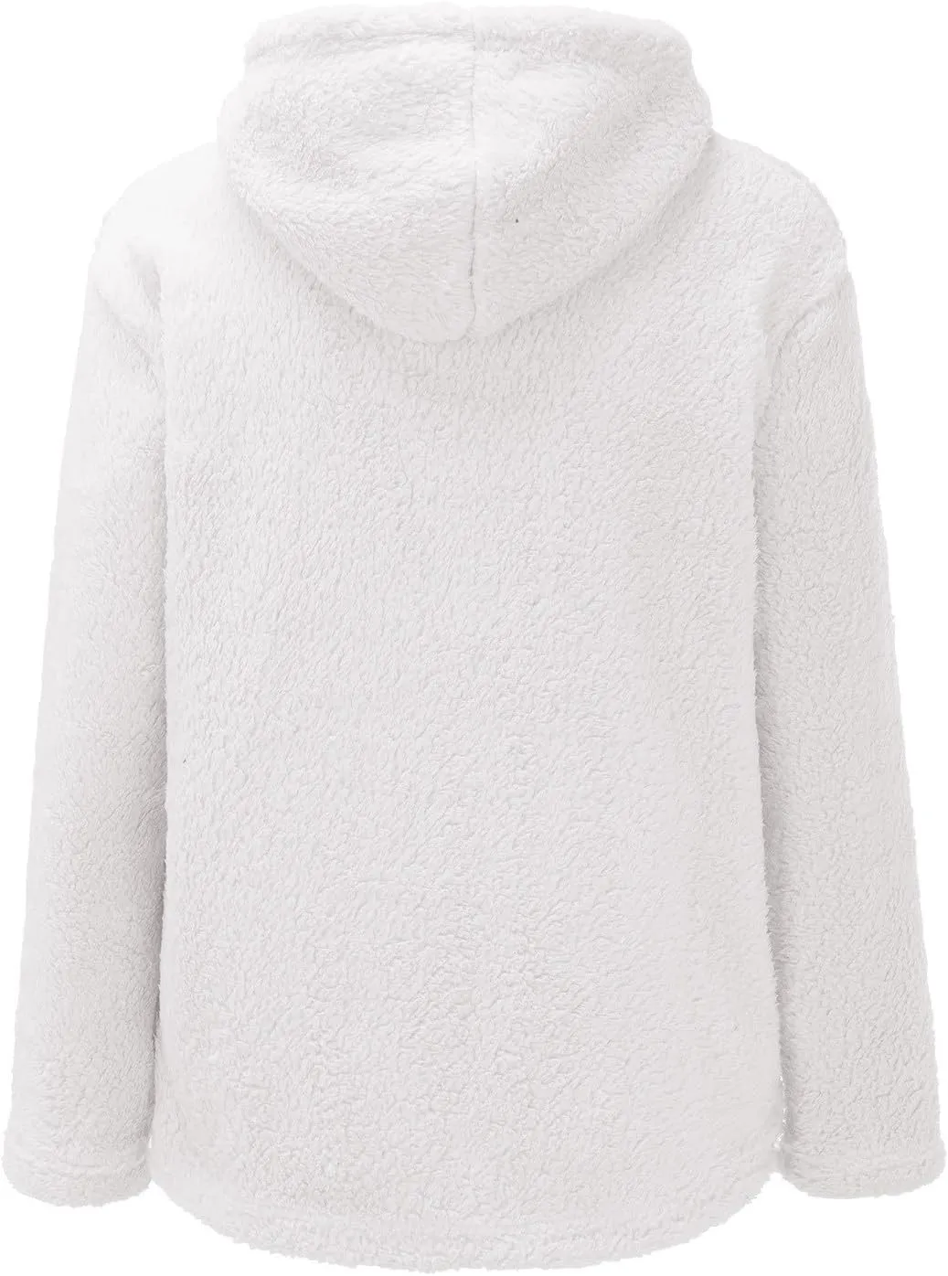 Womens Fuzzy Fleece Sweatshirts Long Sleeve Fluffy Soft Fleece Jackets Sweaters Sweatshirts Hoodies Outwear Coat Warm