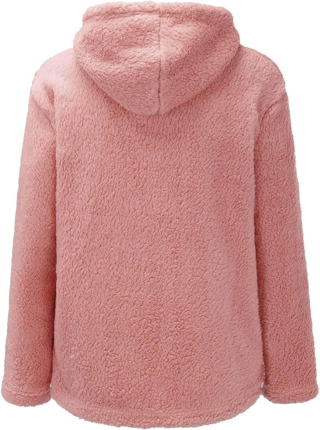 Womens Fuzzy Fleece Sweatshirts Long Sleeve Fluffy Soft Fleece Jackets Sweaters Sweatshirts Hoodies Outwear Coat Warm
