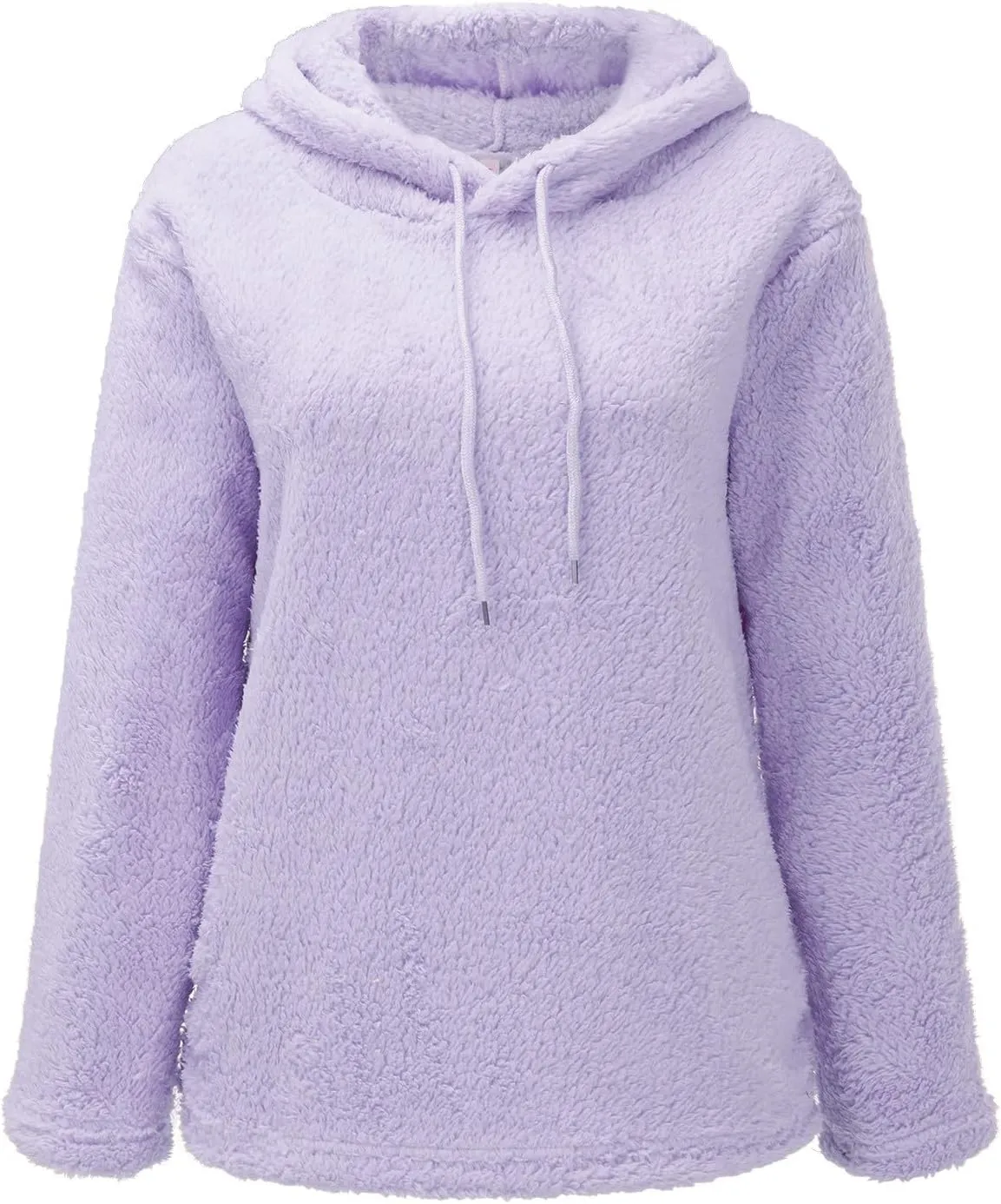 Womens Fuzzy Fleece Sweatshirts Long Sleeve Fluffy Soft Fleece Jackets Sweaters Sweatshirts Hoodies Outwear Coat Warm