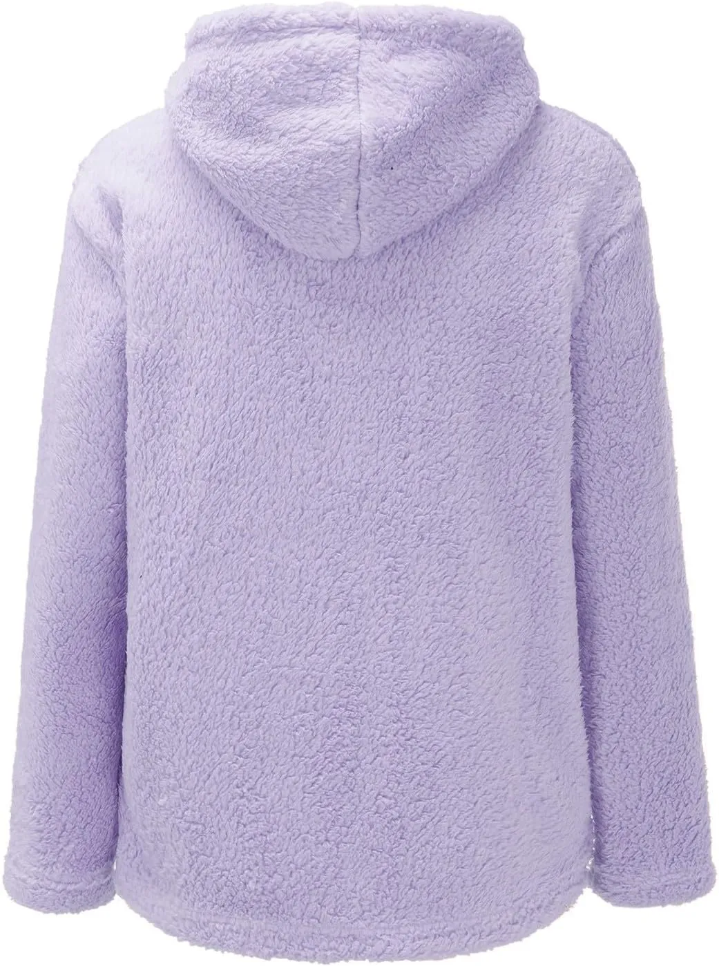 Womens Fuzzy Fleece Sweatshirts Long Sleeve Fluffy Soft Fleece Jackets Sweaters Sweatshirts Hoodies Outwear Coat Warm