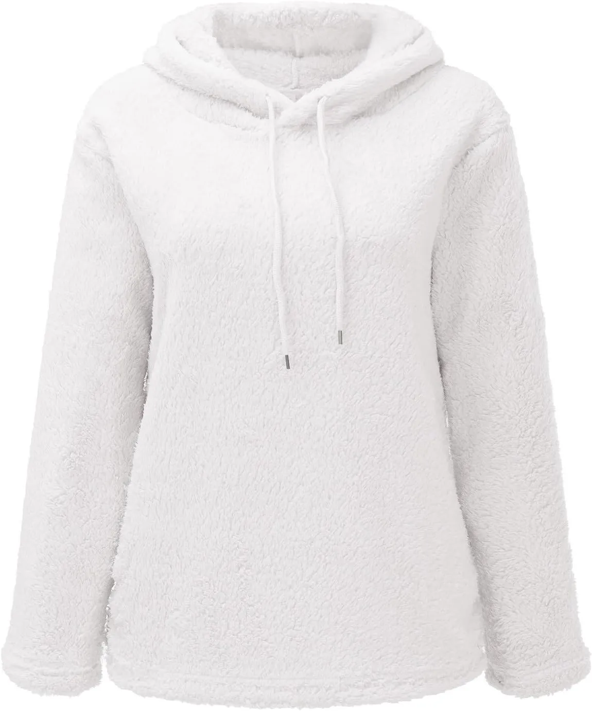 Womens Fuzzy Fleece Sweatshirts Long Sleeve Fluffy Soft Fleece Jackets Sweaters Sweatshirts Hoodies Outwear Coat Warm