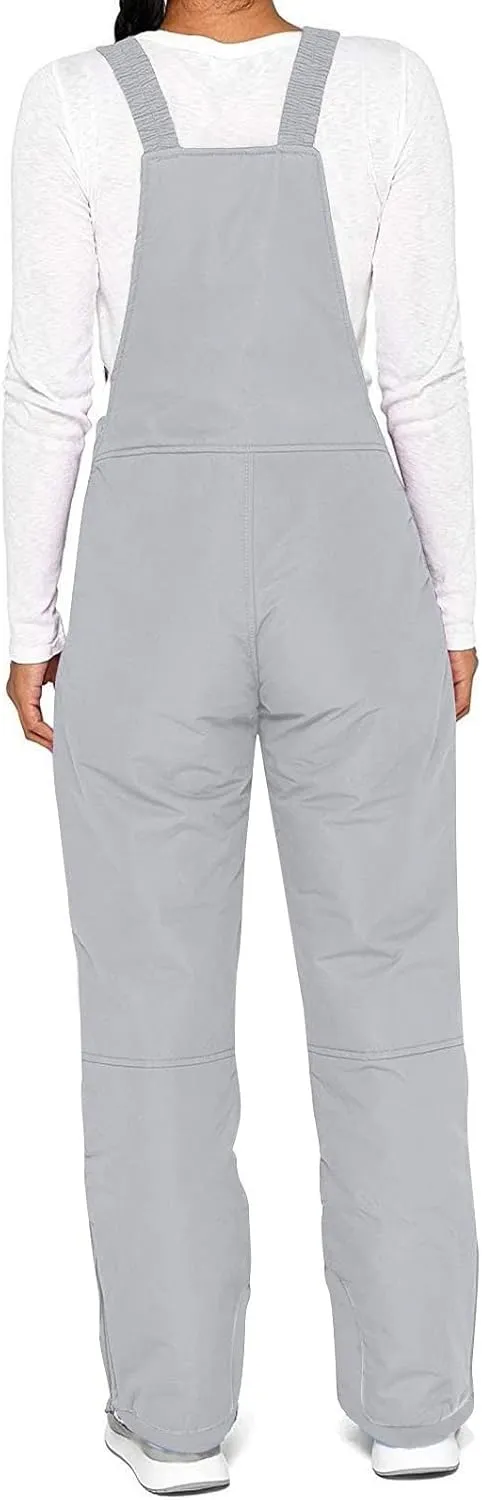 Women's Insulated Waterproof Ski Bib Overalls Snowboarding Pants Overalls Adjustable Shoulder Strap Jumpsuits