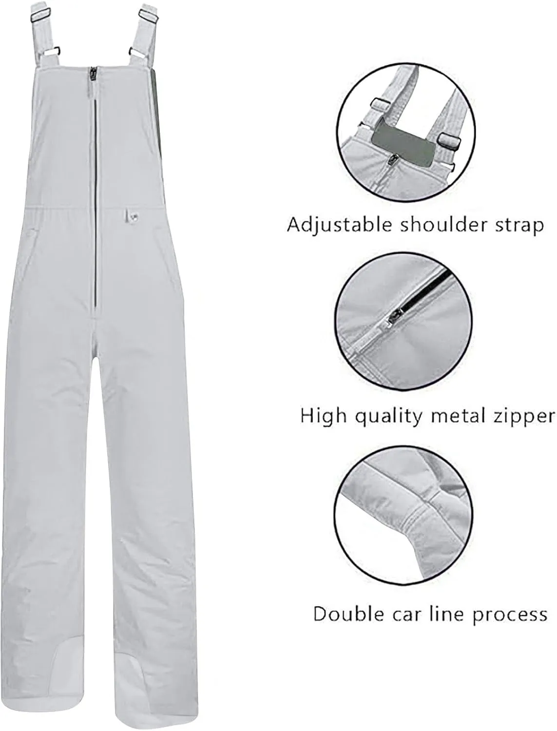 Women's Insulated Waterproof Ski Bib Overalls Snowboarding Pants Overalls Adjustable Shoulder Strap Jumpsuits