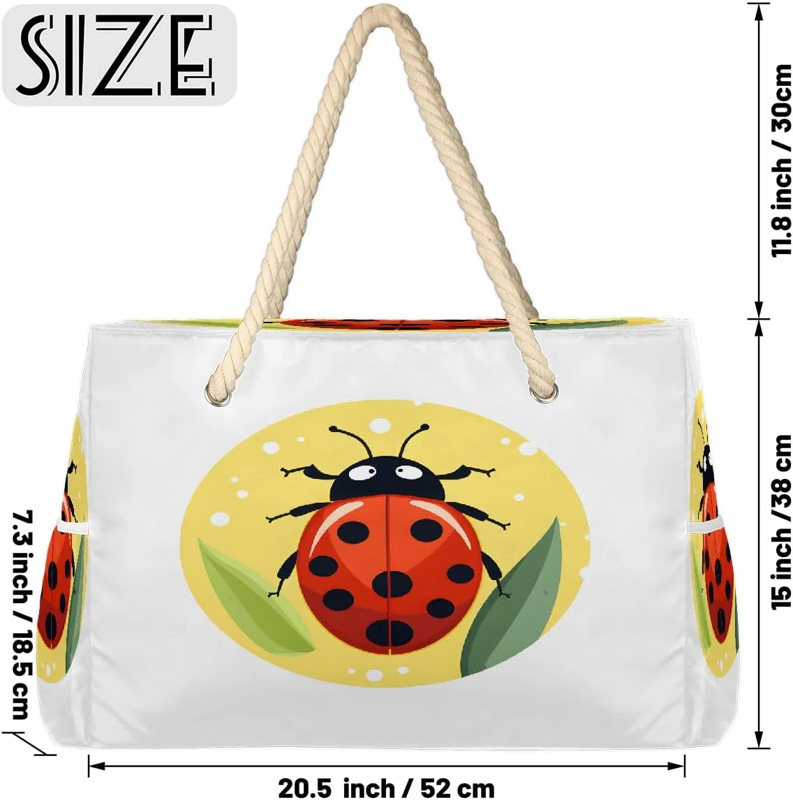 Women's Large Beach Bag Waterproof and Sand-proof Canvas Tote