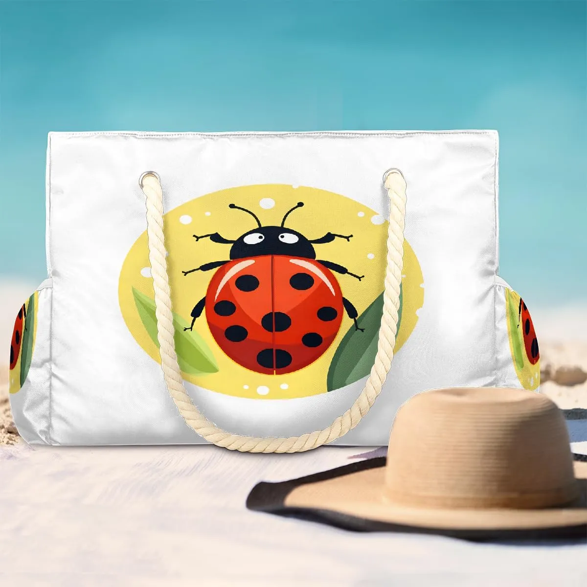 Women's Large Beach Bag Waterproof and Sand-proof Canvas Tote