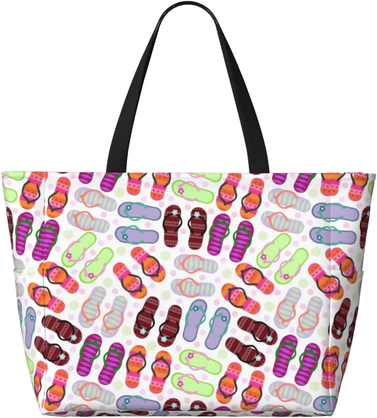 Women's Large Beach Bag Waterproof Travel Tote Bag with Pocket Sandproof Foldable Weekender Bags for Pool Vacation