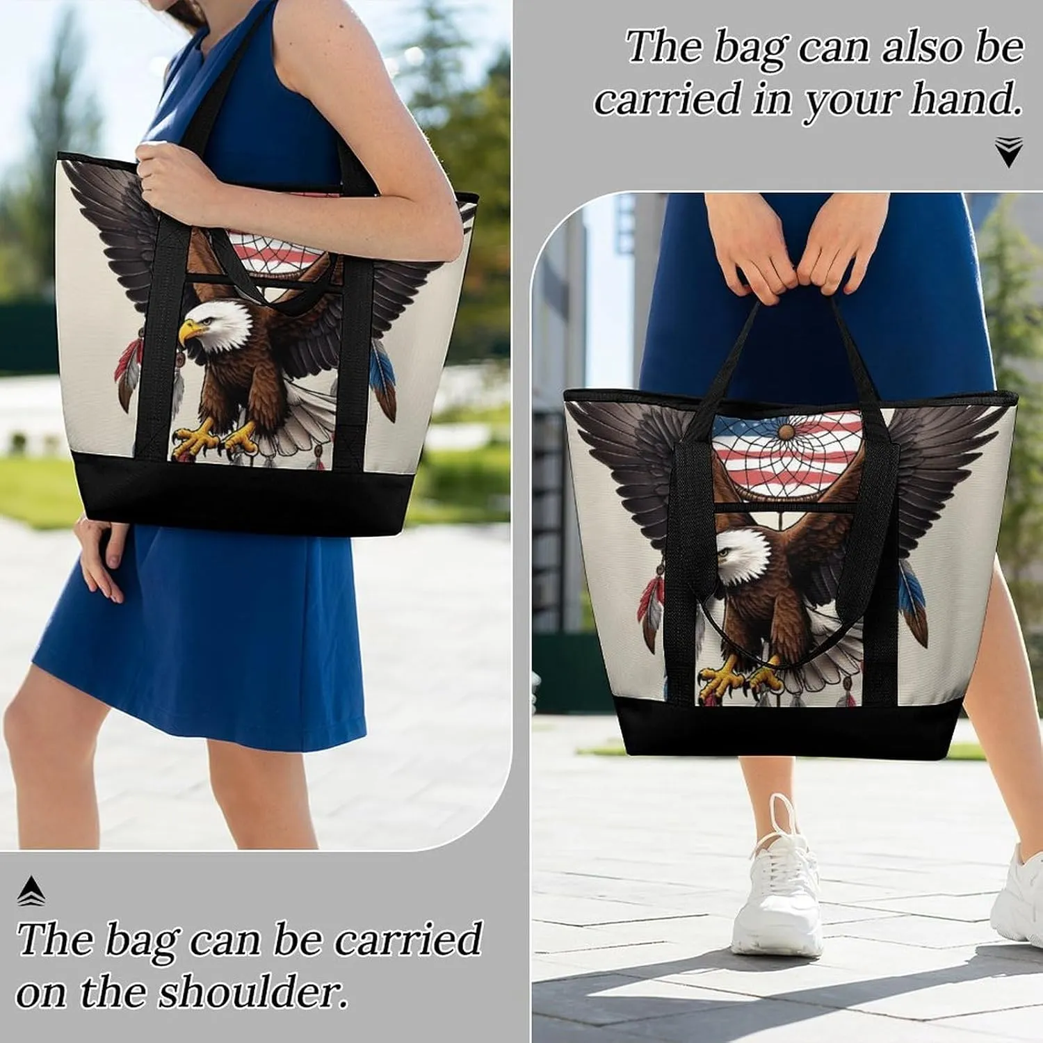 Women's Oversized Thermal Tote Bag Insulated One Shoulder Shopping Carrier