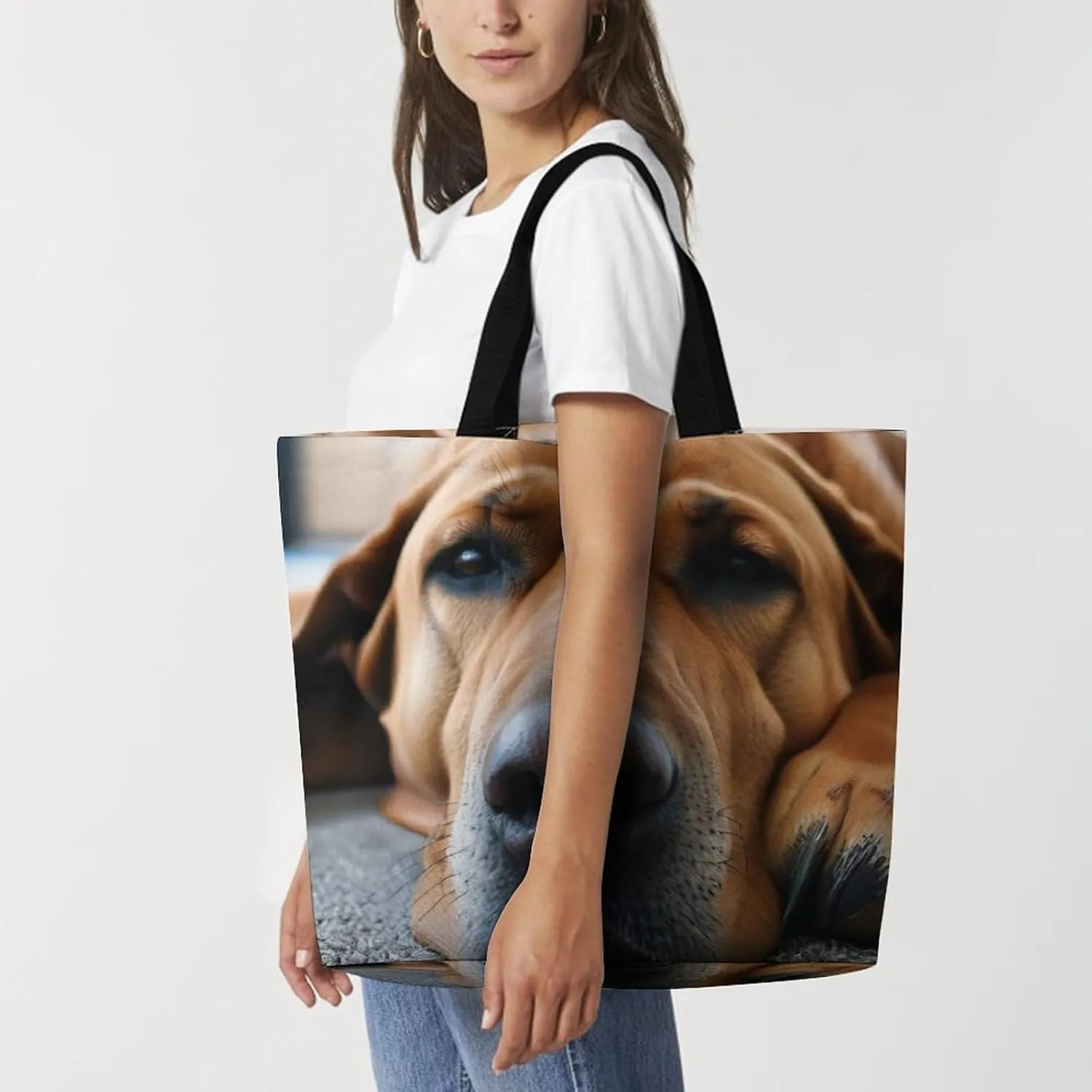 Women's Reusable Grocery Shopping Bag, Portable Shoulder Bag Casual Large Tote Bags