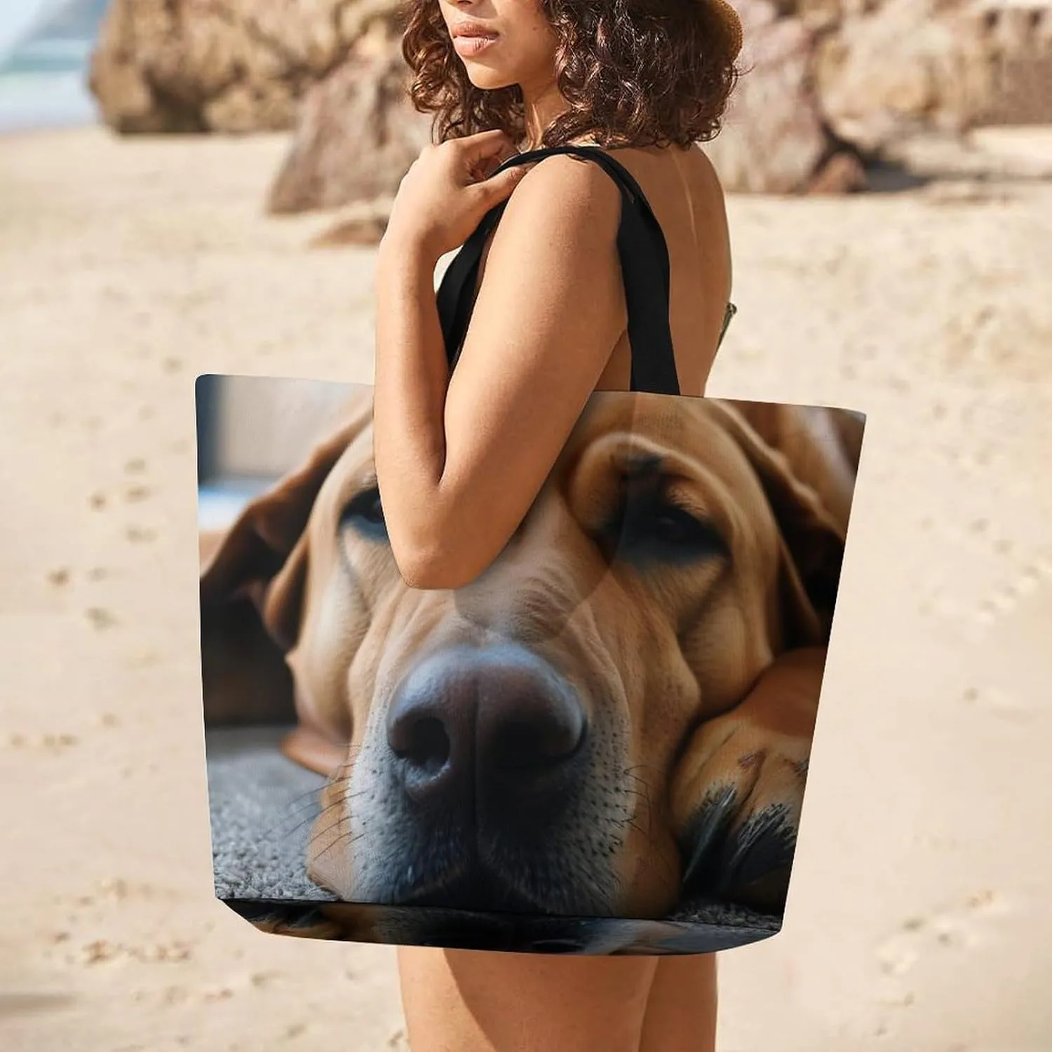 Women's Reusable Grocery Shopping Bag, Portable Shoulder Bag Casual Large Tote Bags