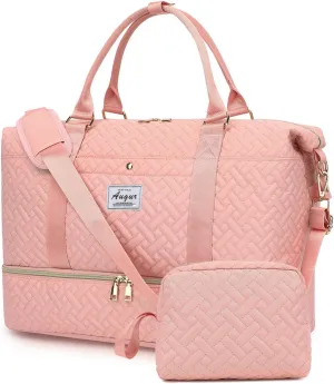 Women's Travel Duffel - Weekender & Overnight Bag with Shoe Compartment & Wet Pocket