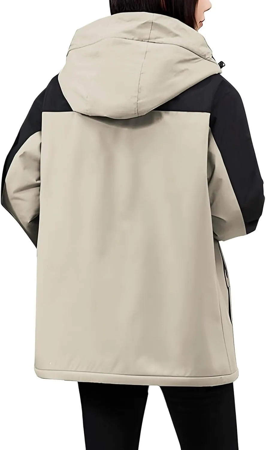 Women's Waterproof Ski Jackets Warm Long Sleeve Zip Pocket Hooded Jacket Windproof Hiking Jacket for Women Winter