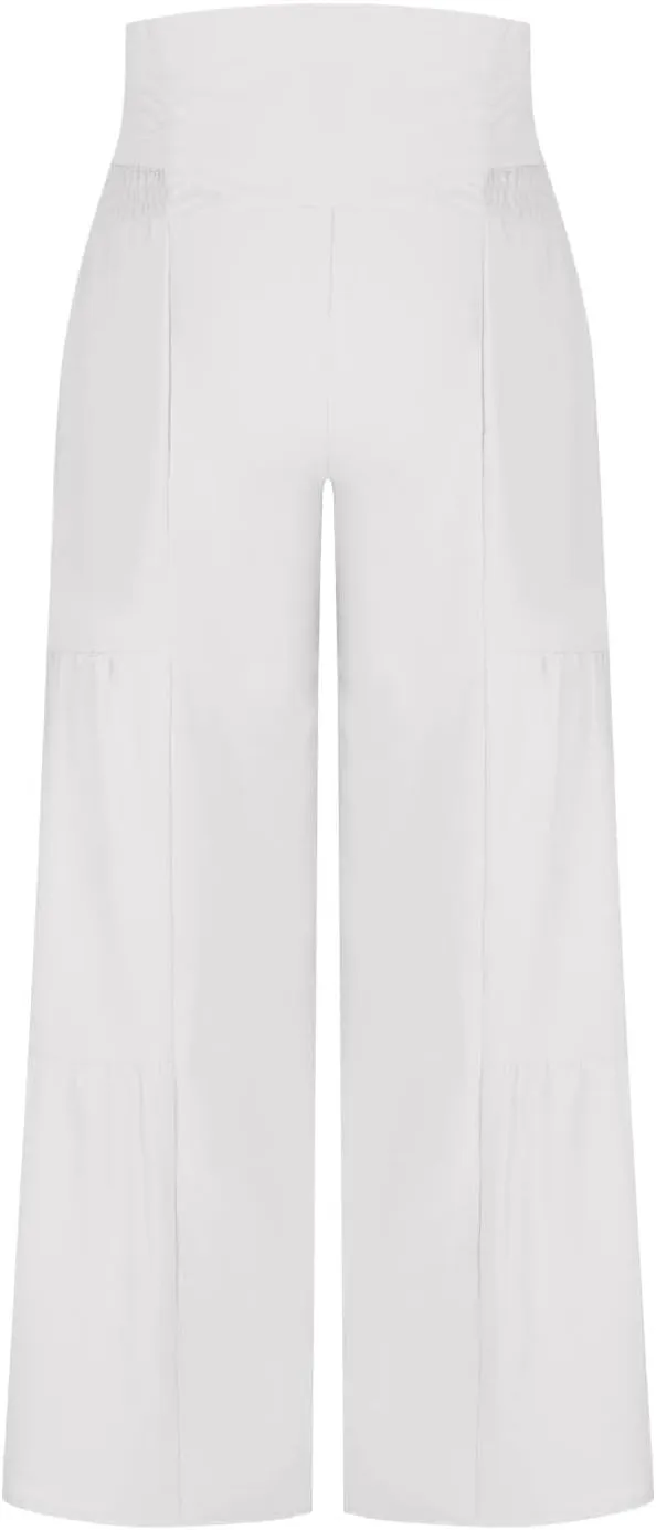 Women's Wide Leg Lounge Pants Business Casual High Waisted Flowy Palazzo Trouser Summer Trendy Bowknot Beach Pants