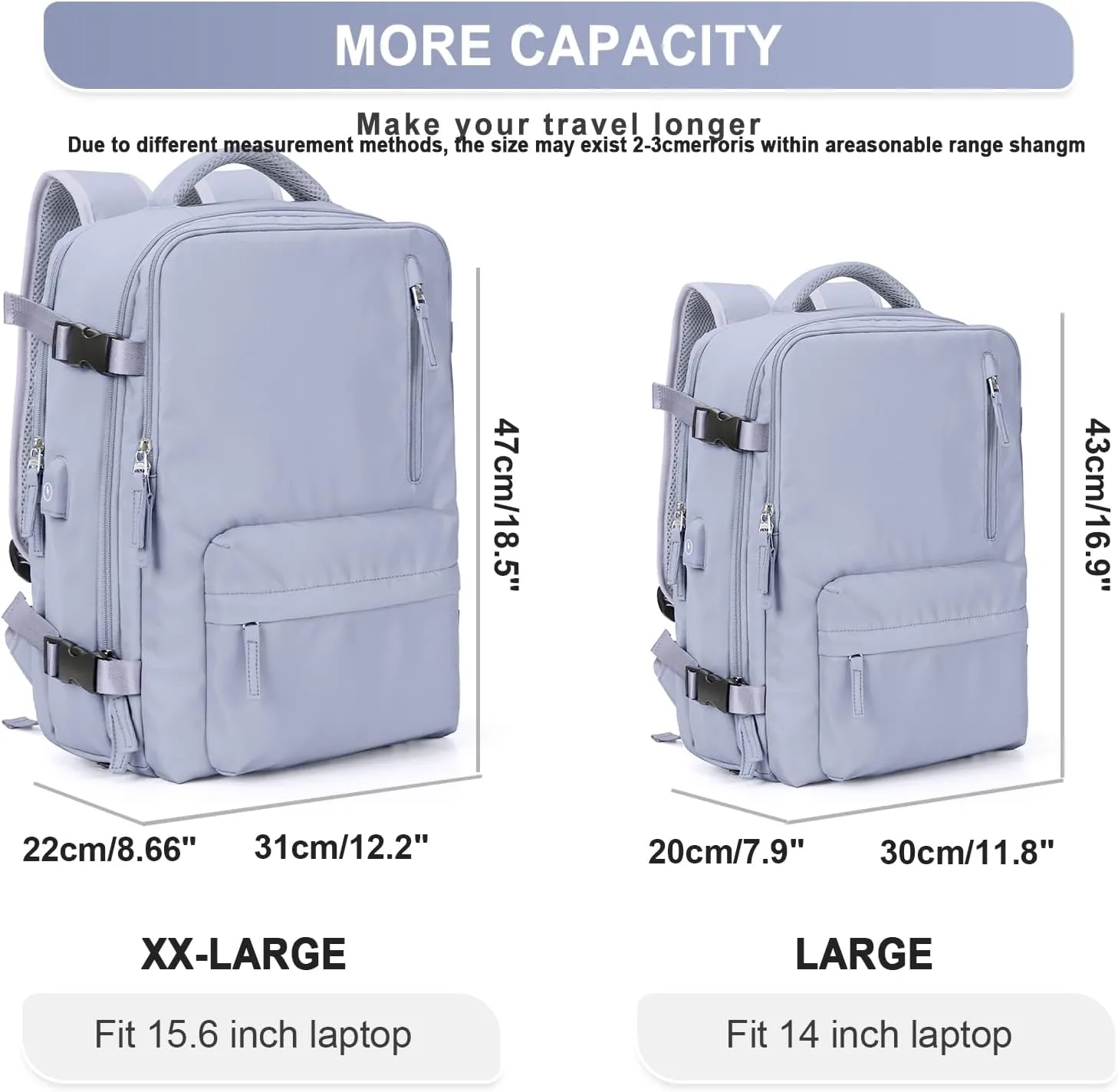 WONHOX Large Travel Backpack Carry on Flight Approved Laptop Work Business Backpack for Women Men Mochila de Viaje
