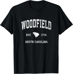Woodfield South Carolina SC Vintage Athletic Sports Design T-Shirt