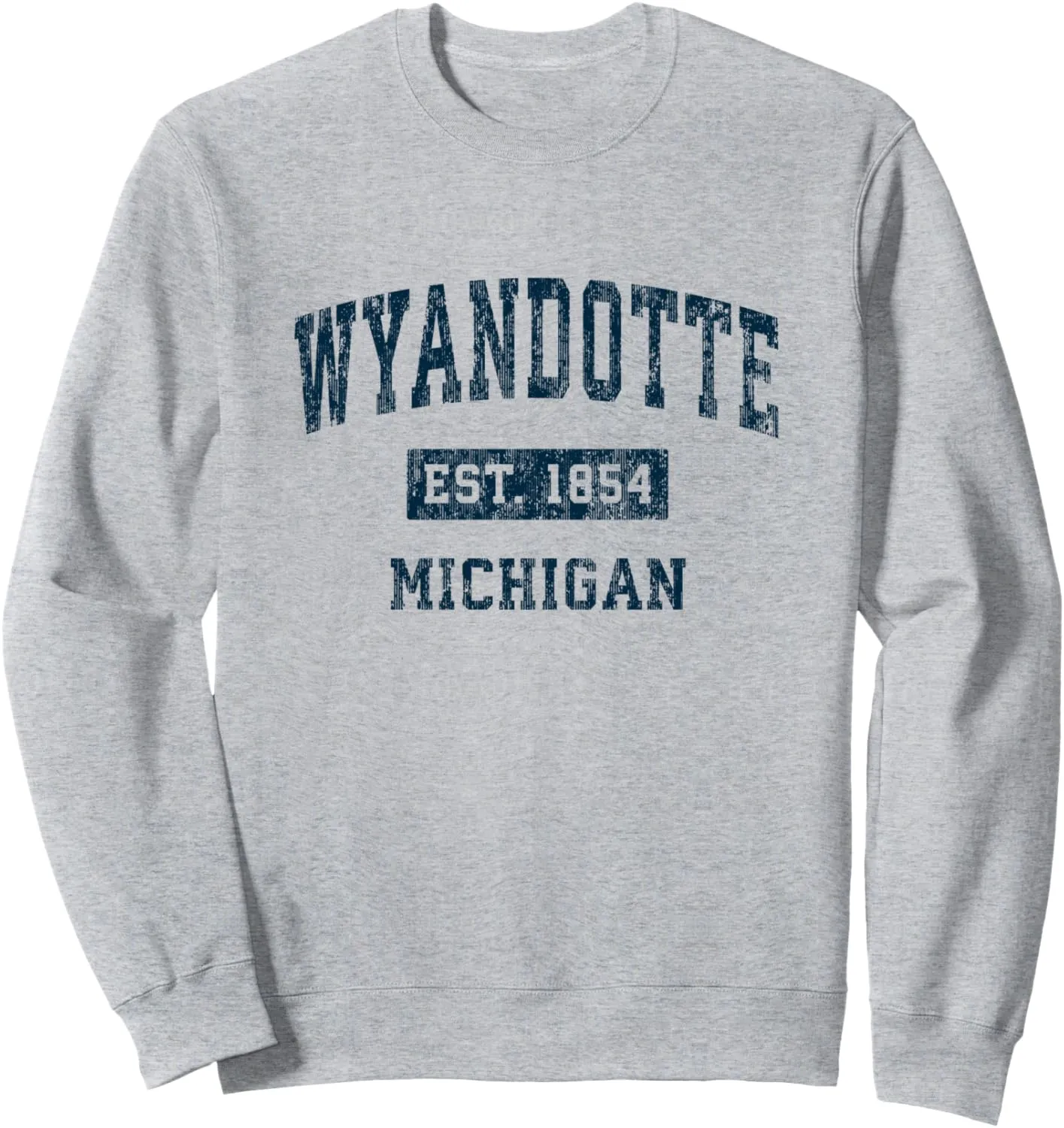 Wyandotte Michigan MI Vintage Sports Design Navy Print Sweatshirt