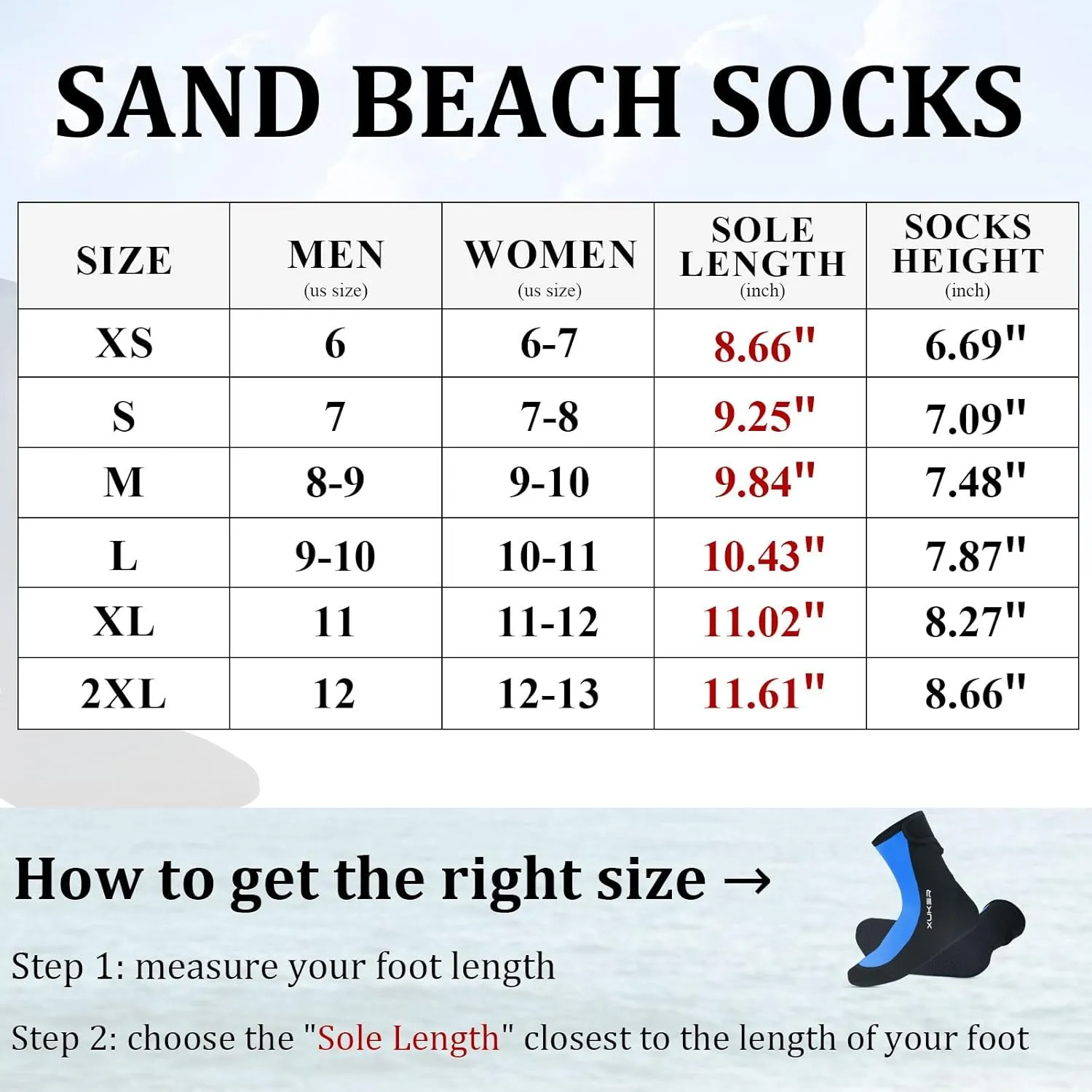XUKER Sand Proof Beach Volleyball Socks Anti Slip Quick Dry Water Socks Swim Dive Socks for Sand Beach Soccer Tennis