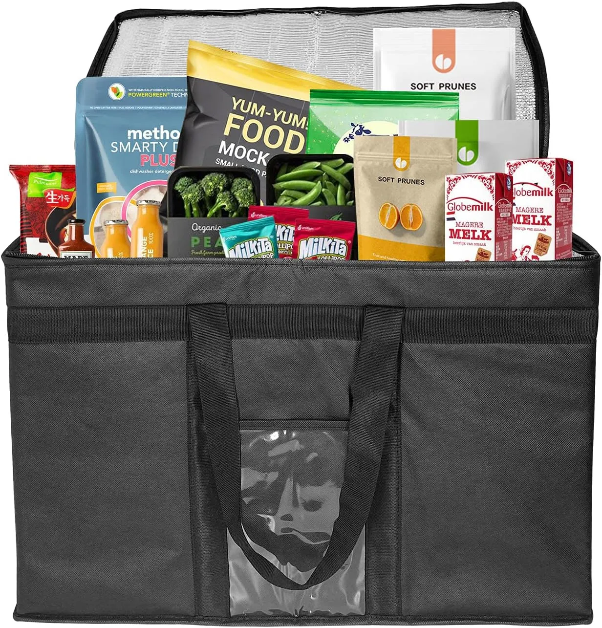 XXX-Large Insulated Collapsible Cooler Bags with Zipper Closure,Reusable Grocery Shopping Bags Keep Food Hot or Cold