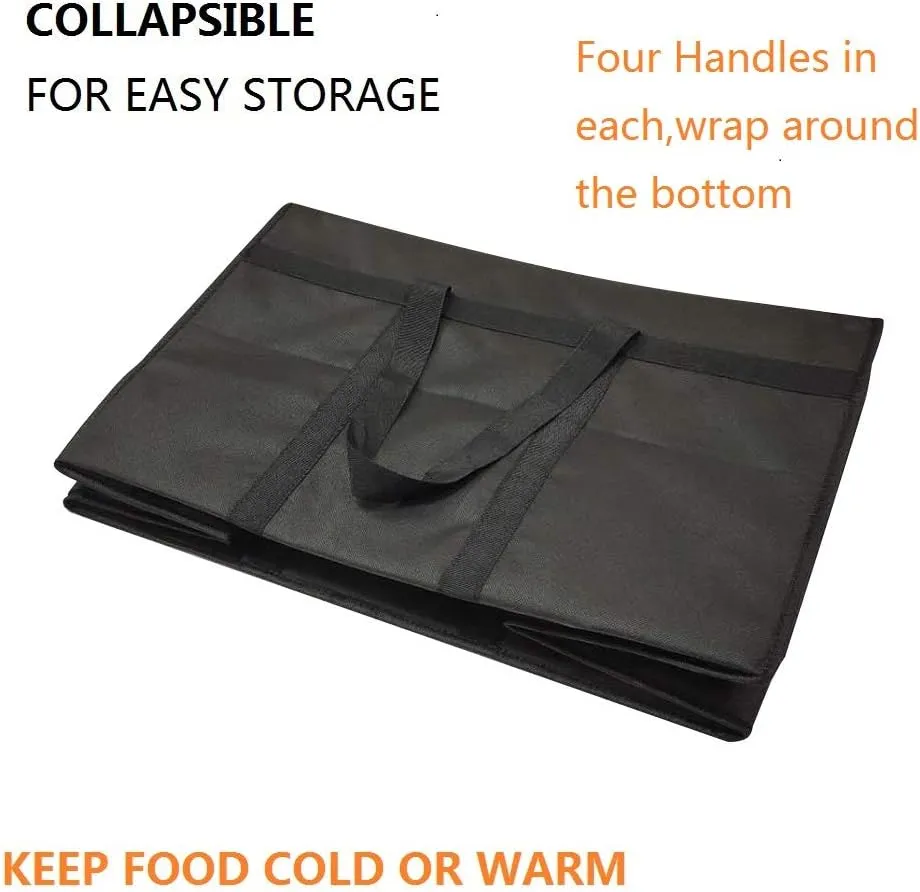 XXX-Large Insulated Collapsible Cooler Bags with Zipper Closure,Reusable Grocery Shopping Bags Keep Food Hot or Cold
