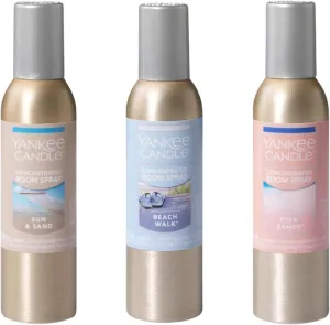 Yankee Candle Summer Favorites 3-Pack Concentrated Room Sprays (Sun and Sand, Pink Sand, Beach Walk)