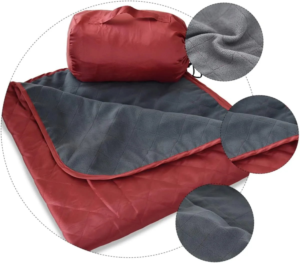 Yardwe Fleece Blanket for Camping Picnic Beach Portable Outdoor Mat for Family Outings Easy to Clean Warm Comfortable for Hiking and Traveling