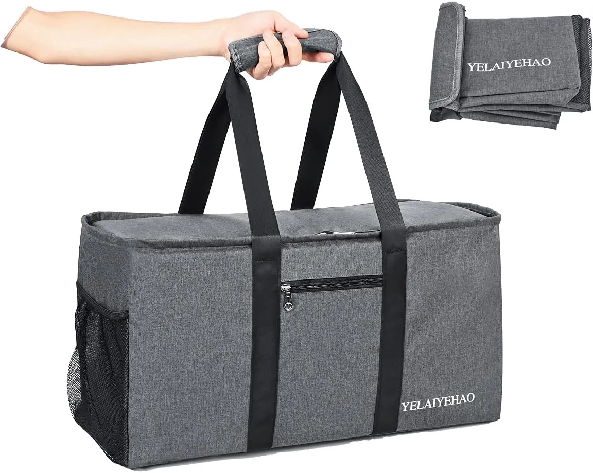 YELAIYEHAO 2 Large Utility Tote Bag, Foldable Collapsible Tote bag