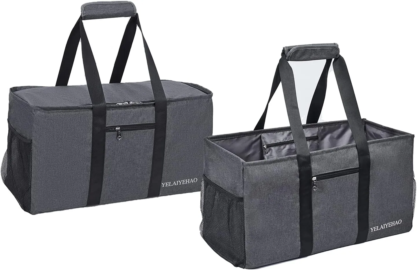YELAIYEHAO 2 Large Utility Tote Bag, Foldable Collapsible Tote bag