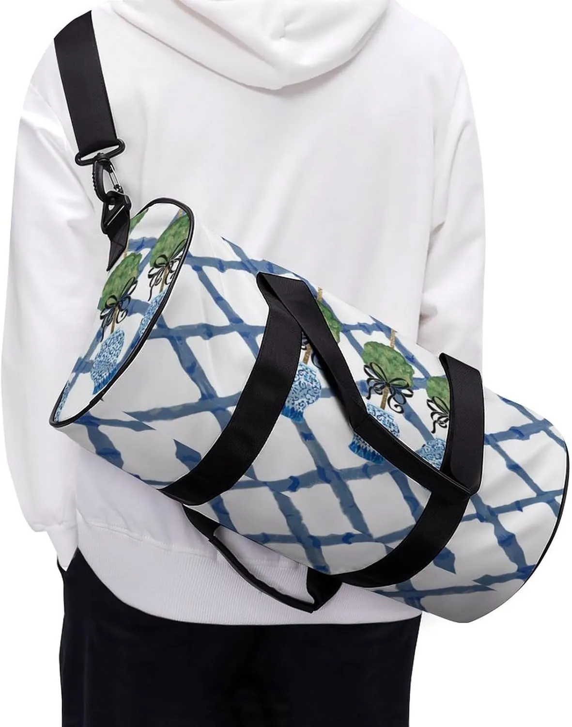 Yellow Lemons Pattern Fitness Bag Waterproof And Stain Resistant Suitable for Unisex