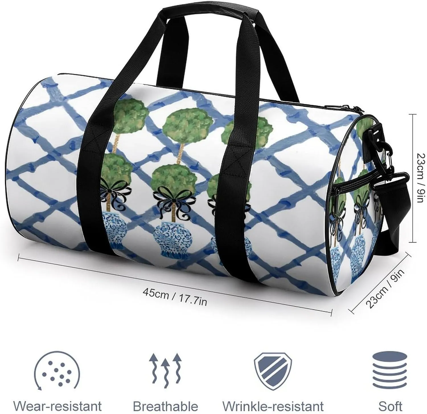 Yellow Lemons Pattern Fitness Bag Waterproof And Stain Resistant Suitable for Unisex