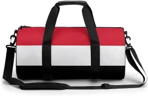 Yemen Flag Large Gym Duffel Bag Dry Wet Separation for Men Women Travel Workout