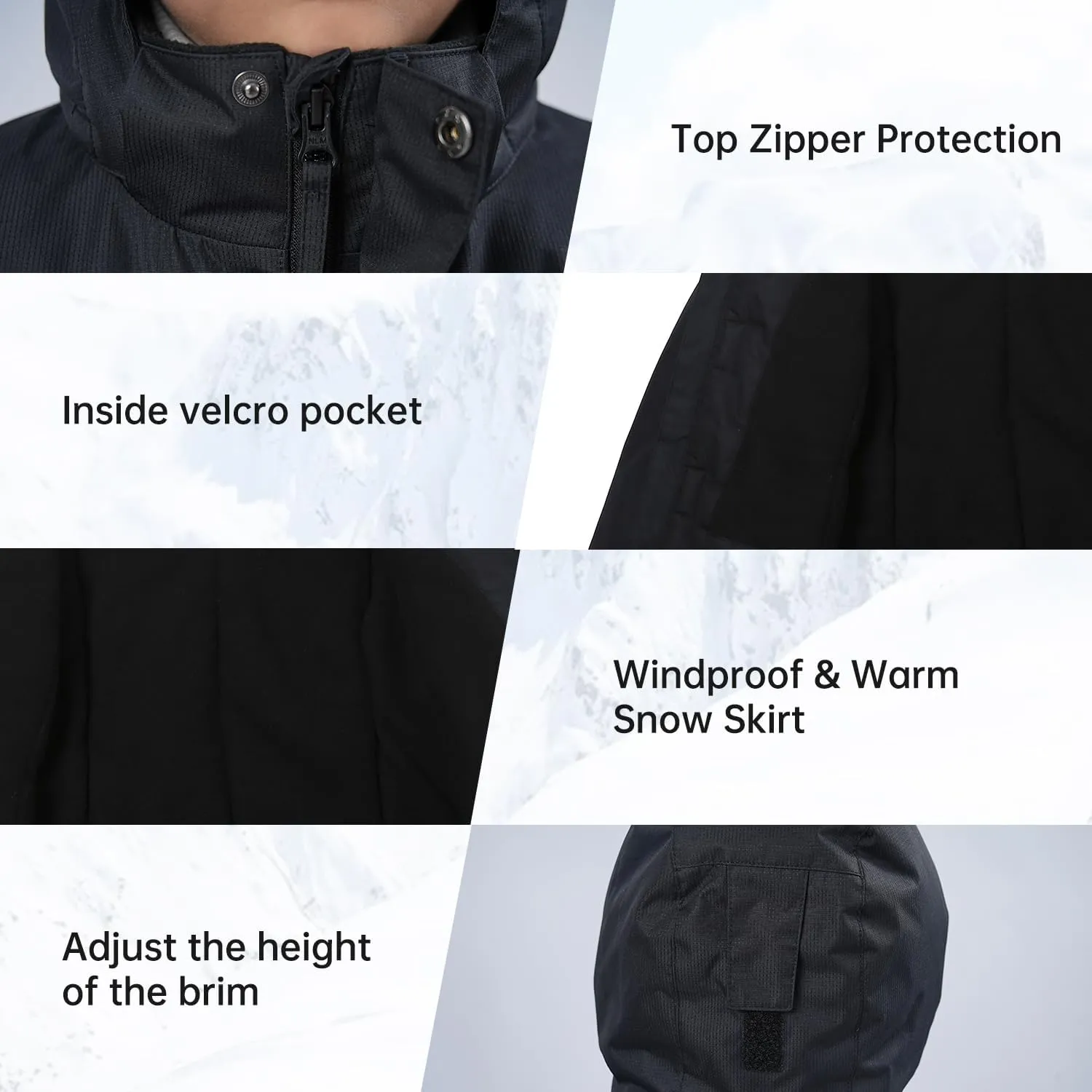 YINGJIELIDE Boy's Waterproof Ski Jacket,Kids Outdoor Snowboarding windproof Jacket,Fleece Lined Hooded,Warm Winter Snow Coat