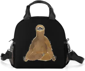 Yoga Sloth Portable Lunch Box Crossbody Bag Tote Insulated with Adjustable Strap Work Beach Picnic