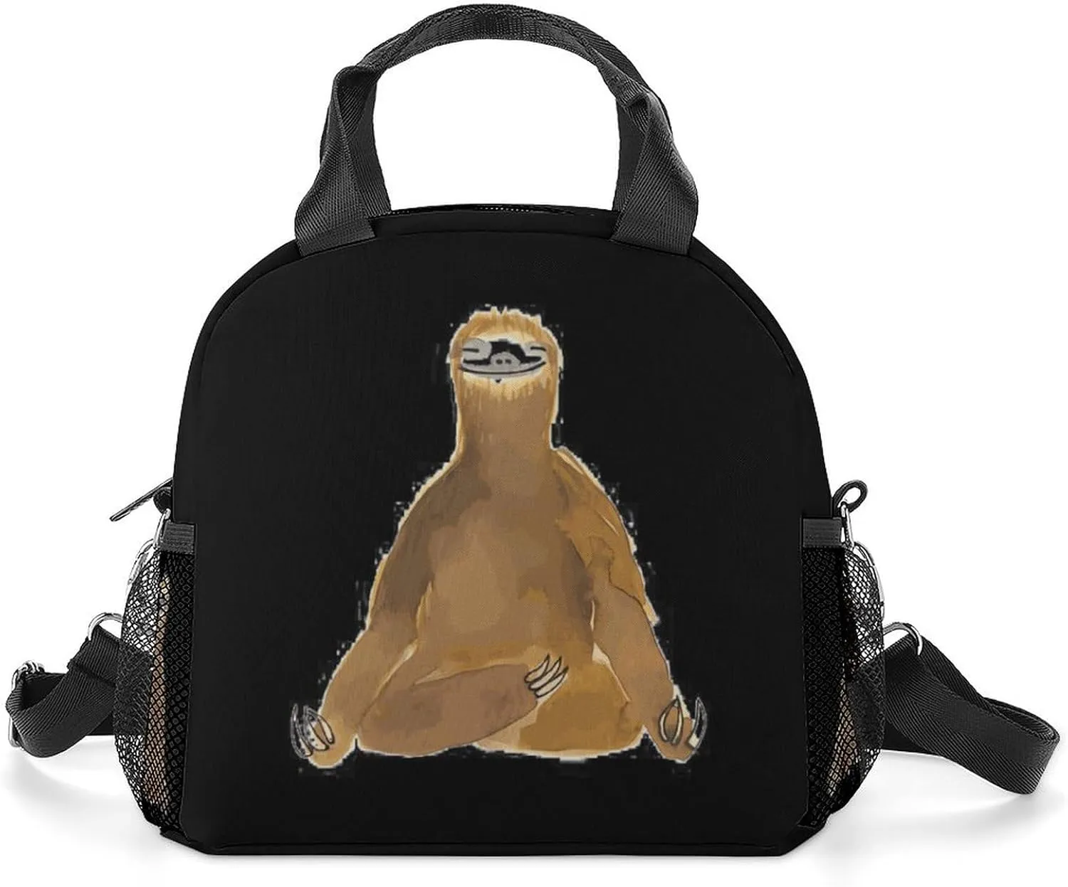 Yoga Sloth Portable Lunch Box Crossbody Bag Tote Insulated with Adjustable Strap Work Beach Picnic