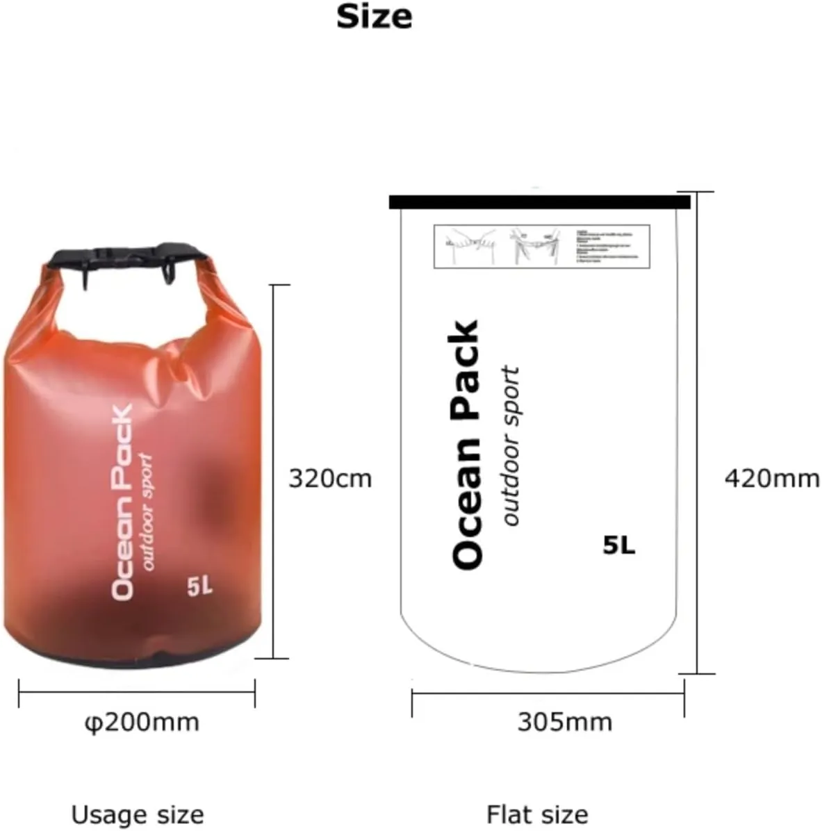 YOUGLE 5L Beach Essentials Dry Bag Waterproof Women Men Roll Top Waterproof Backpack Sack Keeps Gear Dry for Kayaking Rafting Boating Swimming Camping Hiking Beach Fishing (Green)