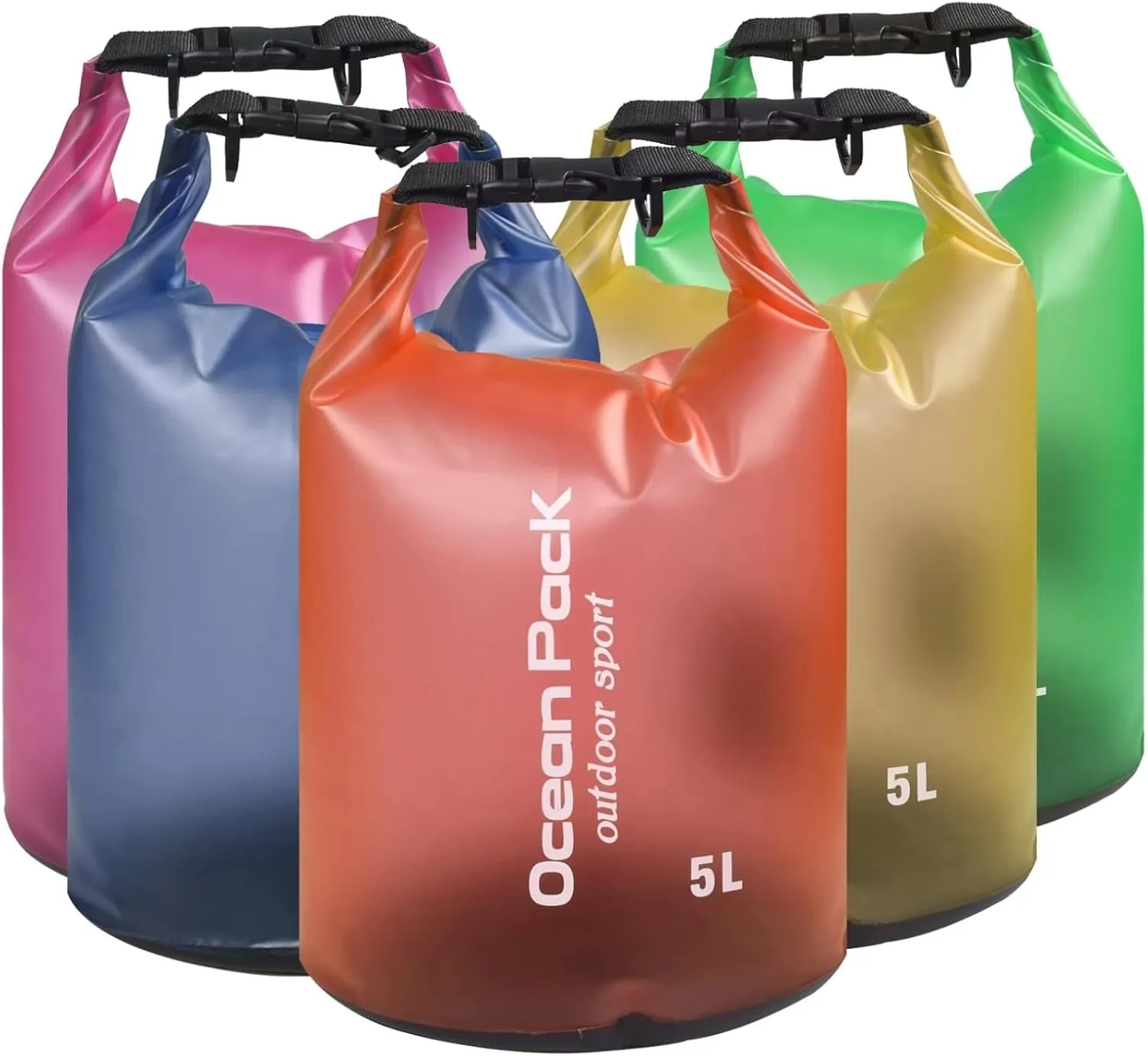 YOUGLE 5L Beach Essentials Dry Bag Waterproof Women Men Roll Top Waterproof Backpack Sack Keeps Gear Dry for Kayaking Rafting Boating Swimming Camping Hiking Beach Fishing (Green)