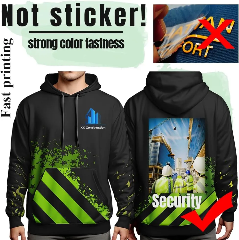 YOWESHOP High Visibility Reflective Safety Hoodie Customize Logo Protective Workwear Team Uniform