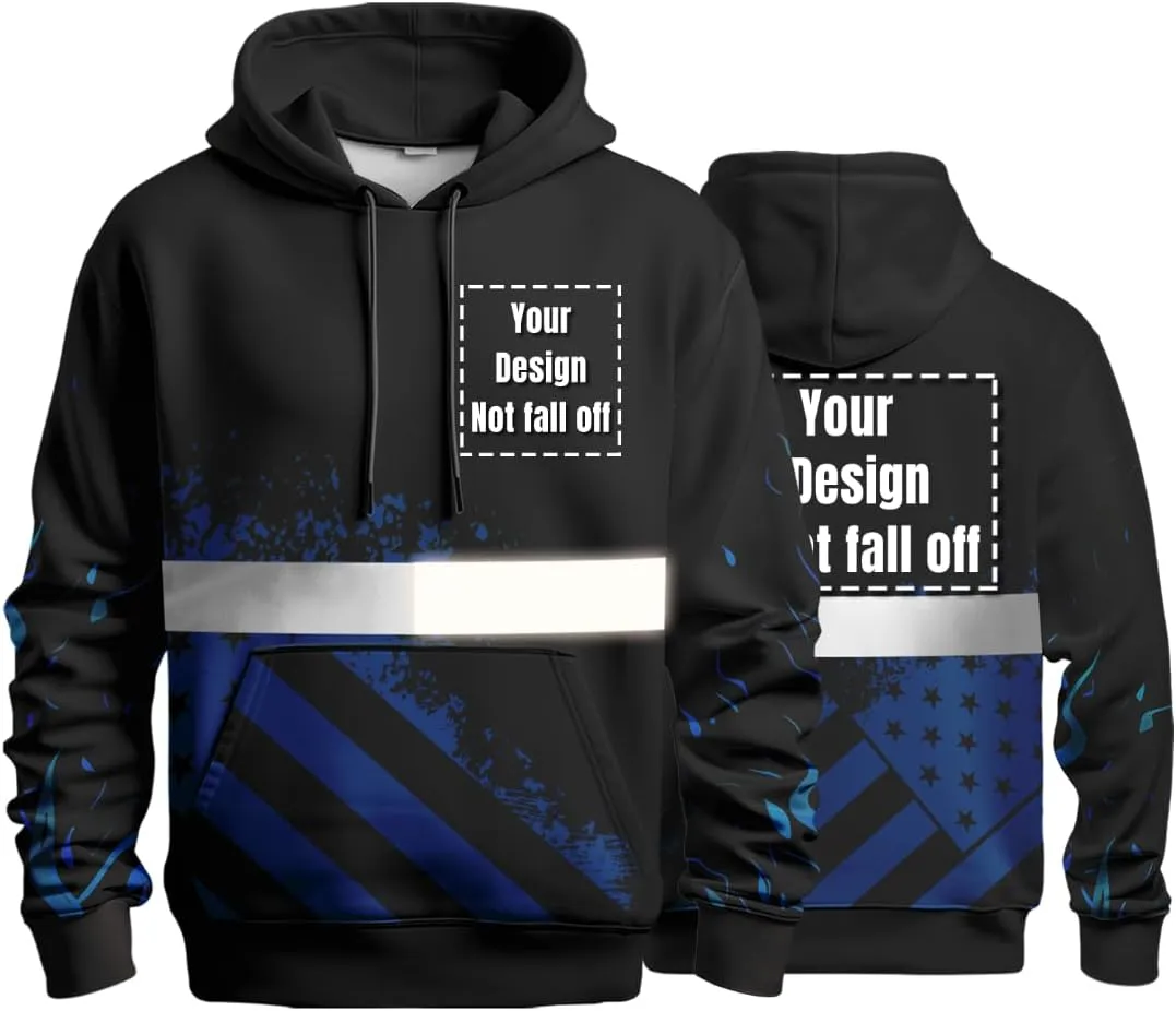 YOWESHOP High Visibility Reflective Safety Hoodie Customize Logo Protective Workwear Team Uniform