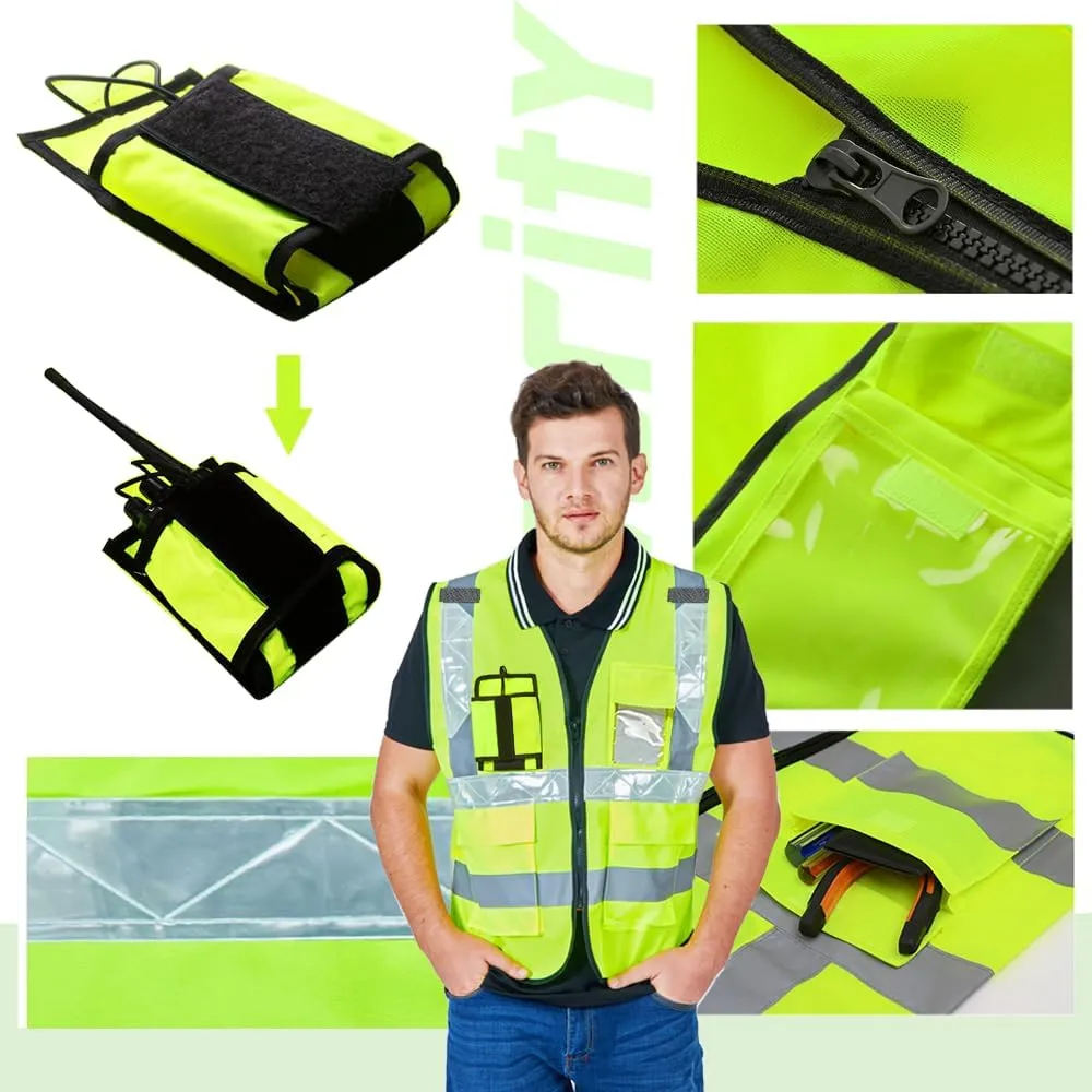YOWESHOP High Visibility Reflective Safety Vest Customize Logo Outdoor Team Work Uniform
