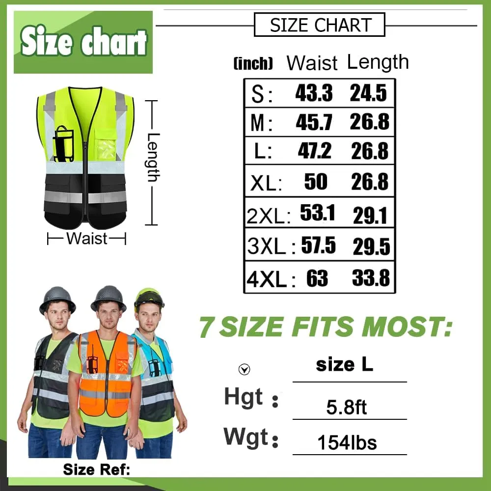 YOWESHOP High Visibility Reflective Safety Vest Customize Logo Outdoor Team Work Uniform