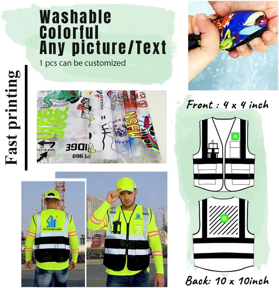YOWESHOP High Visibility Reflective Safety Vest Customize Logo Outdoor Team Work Uniform