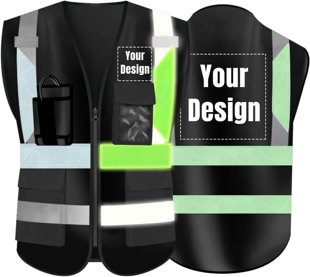 YOWESHOP High Visibility Reflective Safety Vest Customize Logo Outdoor Team Work Uniform