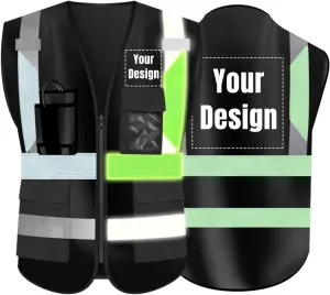 YOWESHOP High Visibility Reflective Safety Vest Customize Logo Outdoor Team Work Uniform